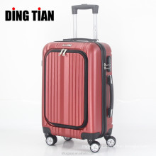 ABS Front Pocket Carry On Spinner Trolley Luggage Bag Luxury Laptop Cabin Suitcase